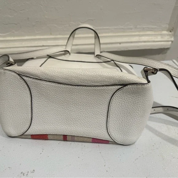 Kate Spade White Backpack with Pink/Red/Orange Stripes - Picture 5 of 8